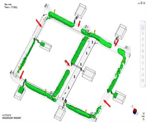 Moldflow gas assist molding analysis result