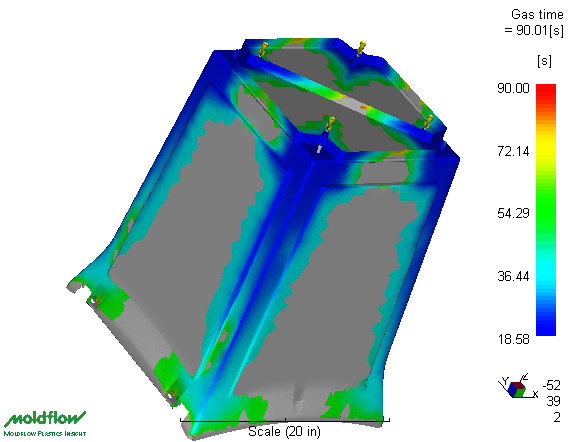 Moldflow gas core result