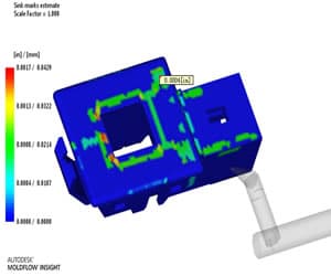 Moldflow sink mark analysis result