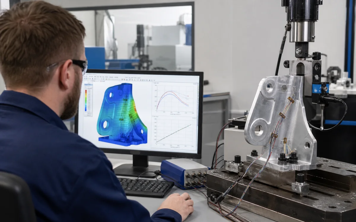 Engineering test setup used to correlate physical measurements with simulation results