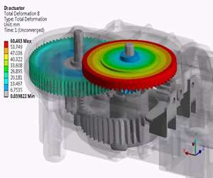 FEA transient analysis on gear assembly