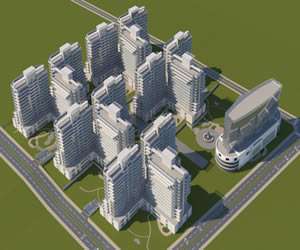 rendering of multiple tall buildings